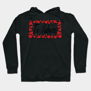 Te Iubesc I Love You Romanian Dragoste Cute Red Hearts Hoodie